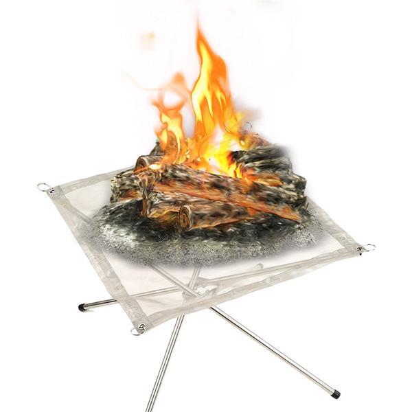Feuerstelle Feuerschale tragbar zusammenklappbar 42 x 42 cm