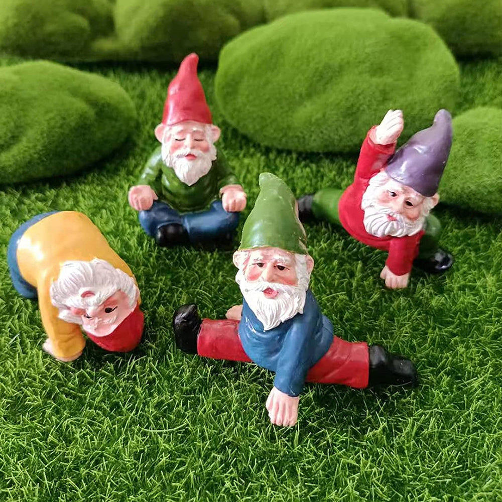 gartenzwerg yoga dekofigur 4er set wichtel gnome