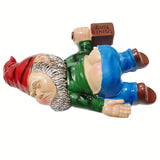 Gartenzwerg „Betrunkener Kalle“ – Liegende Gartenfigur mit Schnapsflasche