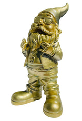 Gartenzwerg Peace Kette Gold wetterfest Dekofigur Gartenfigur SEWAS