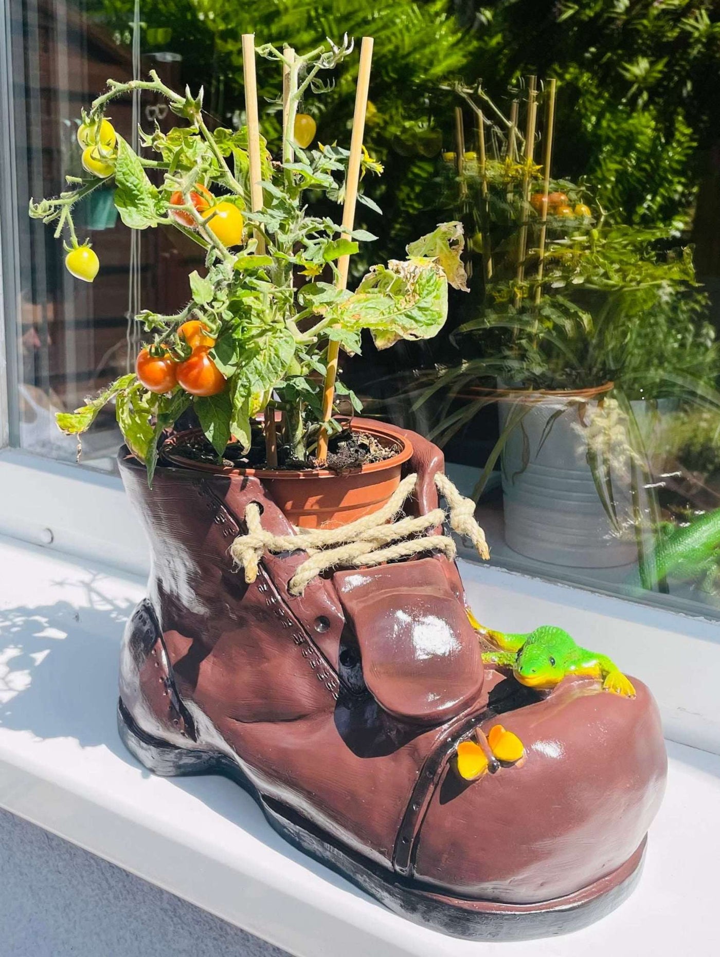 pflanztopf schuh Blumentopf Schuh Design mit Eidechse kaufen / SEWAS – SEWAS Gartenzwerge
