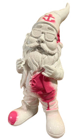 Gartenzwerg weiss rosa anker gartenfigur dekofigur wetterfest SEWAS