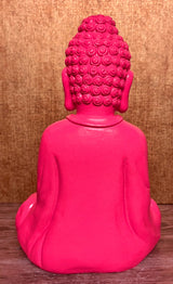 Dekofigur Gartenfigur Statue Buddha Pink Groß Steinfigur SEWAS