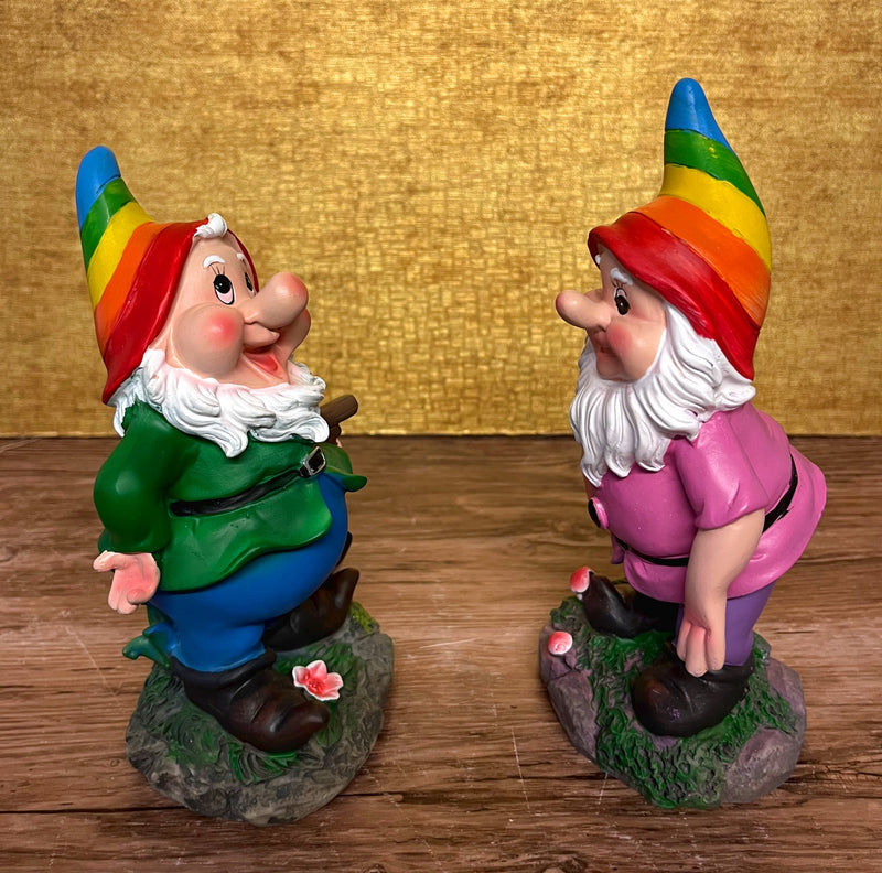 Gartenzwerge 2 stück set regenbogemütze LGBT gay lesbian schwul lesbisch 18 cm SEWAS gartendeko innendeko kaufen