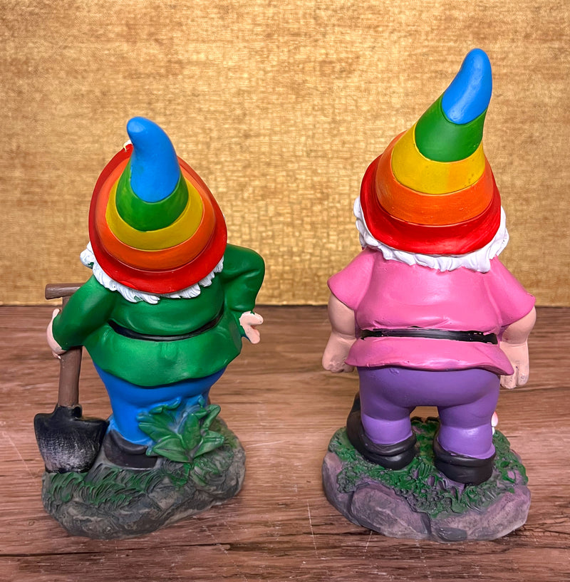 Gartenzwerge 2 stück set regenbogemütze LGBT gay lesbian schwul lesbisch 18 cm SEWAS gartendeko innendeko kaufen