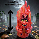 gartenfigur dekofigur feuerteuefel mit sound horror halloween