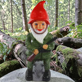 Gartenzwerg jäger soldat big xxl 50cm Groß bruchsicher PVC Gartenfigur  