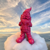SEWAS Gartenzwerg gartenfigur pink pink-glossy gnome gardengnome dekofigur