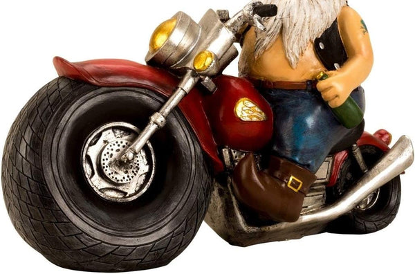 gartenzwerg rocker biker bier gartendeko gartenfigur motorrad-rocker_35cm