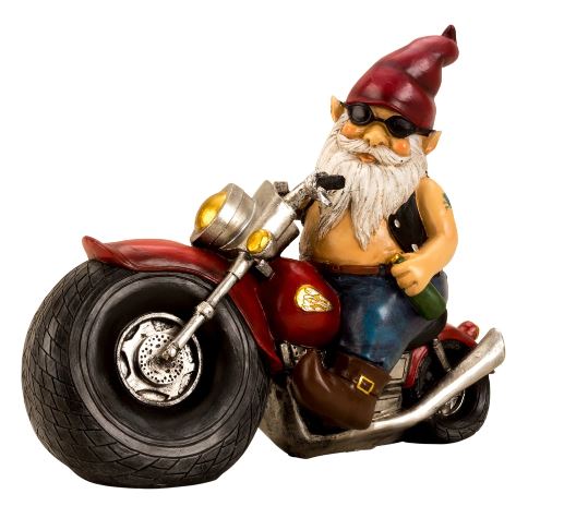 gartenzwerg rocker biker bier gartendeko gartenfigur motorrad-rocker_35cm