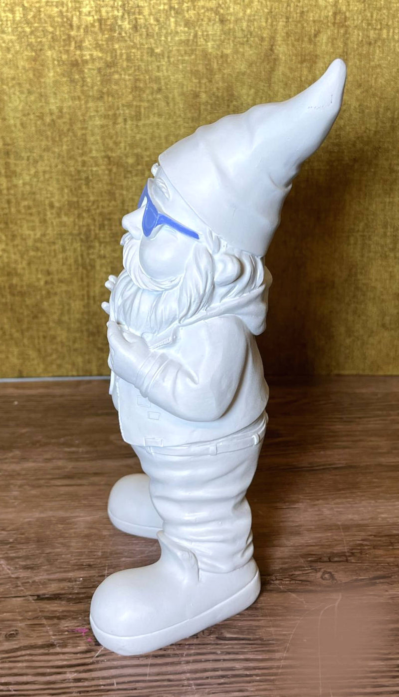 Gartenzwerg Weiß pastell lila violett gartenfigur dekofigur wetterfest SEWAS