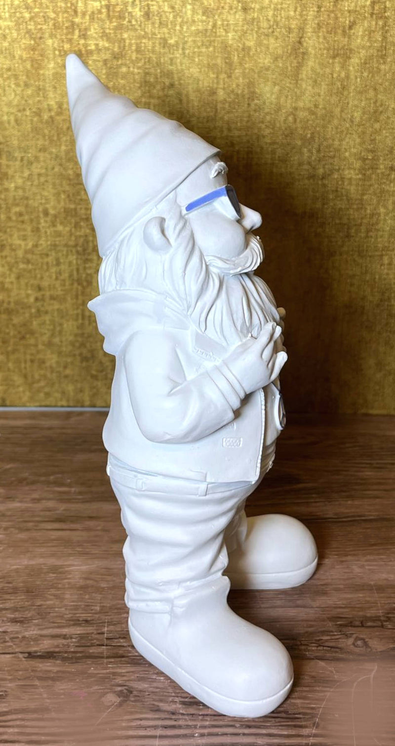 Gartenzwerg Weiß pastell lila violett gartenfigur dekofigur wetterfest SEWAS
