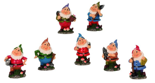 Gartenzwerg Set 7 Zwerge wetterfest gartenfigur lustiges Geschenk Spaßgeschenk