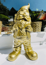 Gartenzwerg Peace Kette Gold wetterfest Dekofigur Gartenfigur SEWAS