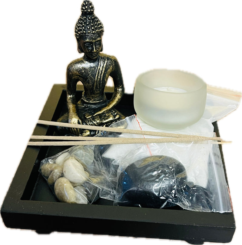 Kerzenhalter Räucherstäbchen Buddah Geschenke Set Ketze Tempel SEWAS