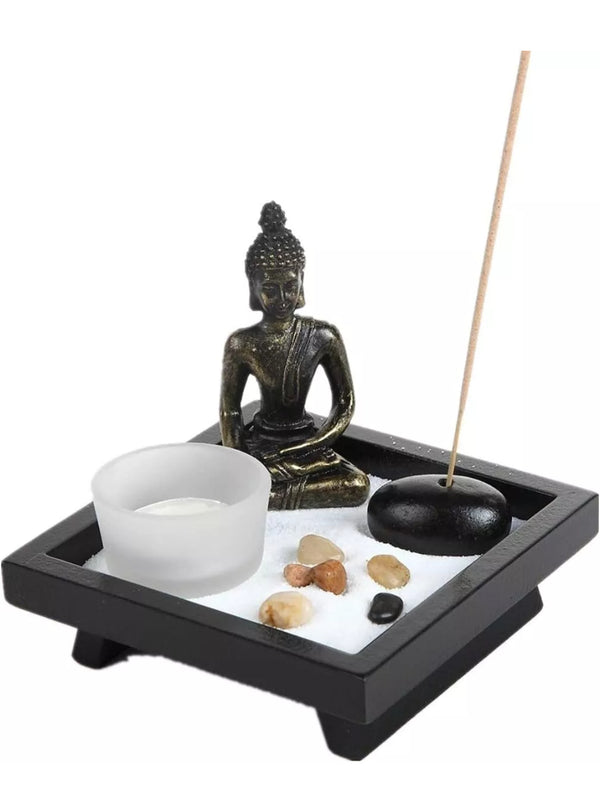 Kerzenhalter Räucherstäbchen Buddah Geschenke Set Ketze Tempel SEWAS