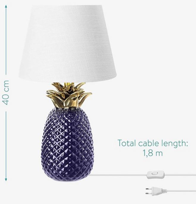 Tischleuchte Lampe Schlafzimmerlampe Arbeitslampe Ananaslampe Dekolampe Kolonial SEWAS wohnzimmerlampe 40 cm ananas design