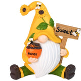 gartenzwerg wichtel sweet mit honigtopf sonnenblumen gartenfigur gartendeko