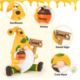 gartenzwerg wichtel sweet mit honigtopf sonnenblumen gartenfigur gartendeko
