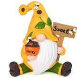 gartenzwerg wichtel sweet mit honigtopf sonnenblumen gartenfigur gartendeko