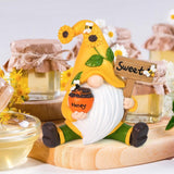gartenzwerg wichtel sweet mit honigtopf sonnenblumen gartenfigur gartendeko