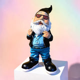 Gartenzwerg Peace Kette Schwarz Blau wetterfest Dekofigur SEWAS gartenfigure gartenzwerg-lustig gartenzwerg-groß gartenzwerg-xxl