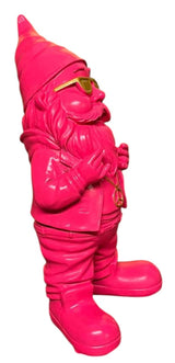 Gartenzwerg Pink Gold lustig Pride wetterfest Dekofigur SEWAS