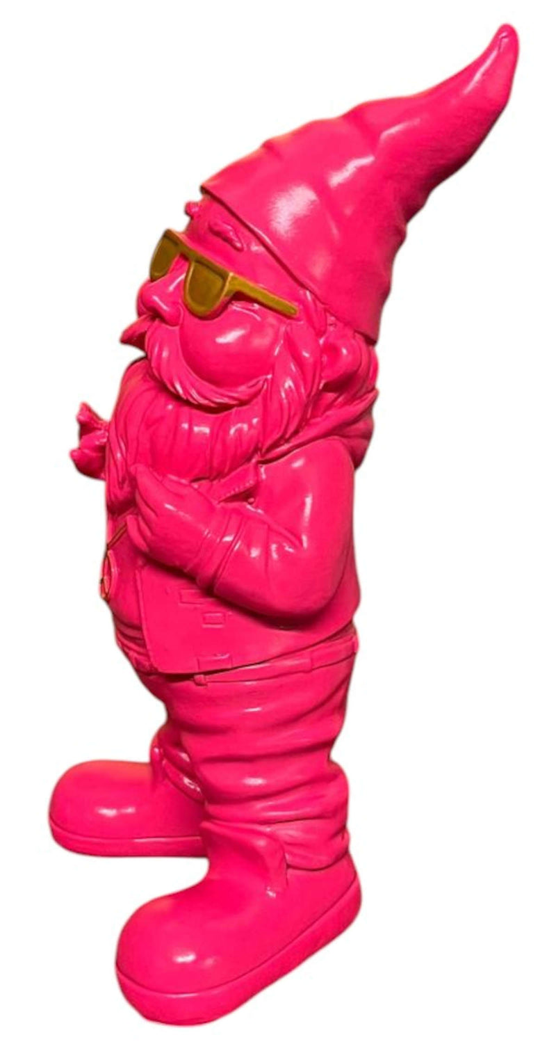 Gartenzwerg Pink Gold lustig Pride wetterfest Dekofigur SEWAS