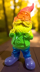 Gartenzwerg Regenbogenfarben Peace Zeichen gartenfigur dekofigur wetterfest hanbemalt gay pride lesbian LGBT SEWAS