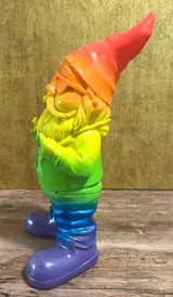 Gartenzwerg Regenbogenfarben Peace Zeichen gartenfigur dekofigur wetterfest hanbemalt gay pride lesbian LGBT SEWAS