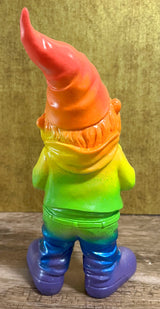 Gartenzwerg Regenbogenfarben Peace Zeichen gartenfigur dekofigur wetterfest hanbemalt gay pride lesbian LGBT SEWAS