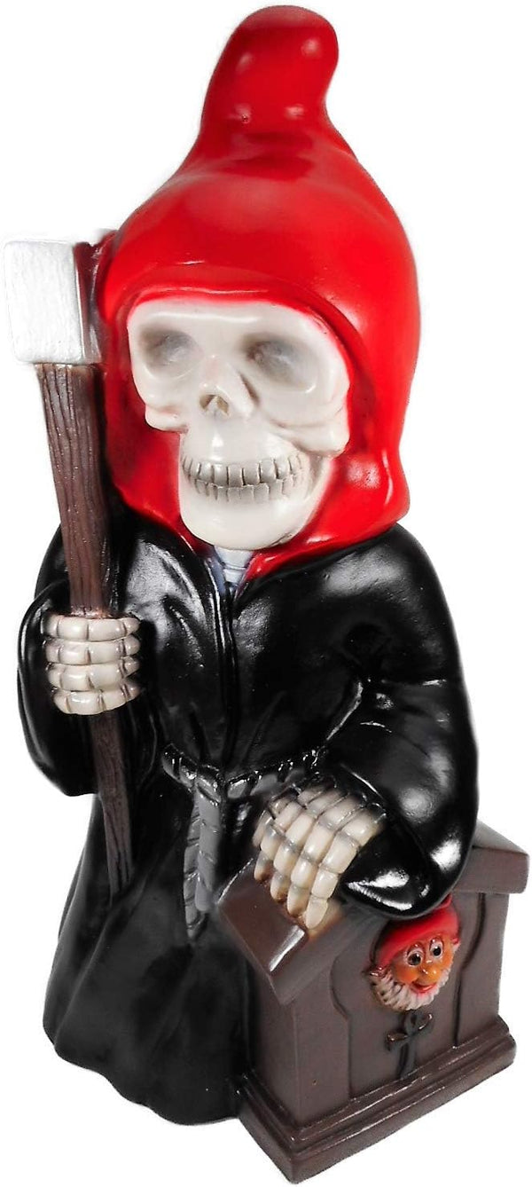 Gartenzwerg Sensemann Reaper Halloween Horror 34cm PVC wetterfest Zombie gartenfigur