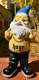 Gartenzwerg Mittelfinger Stinkefinger Tattoos wetterfest Dekofigur SEWAS