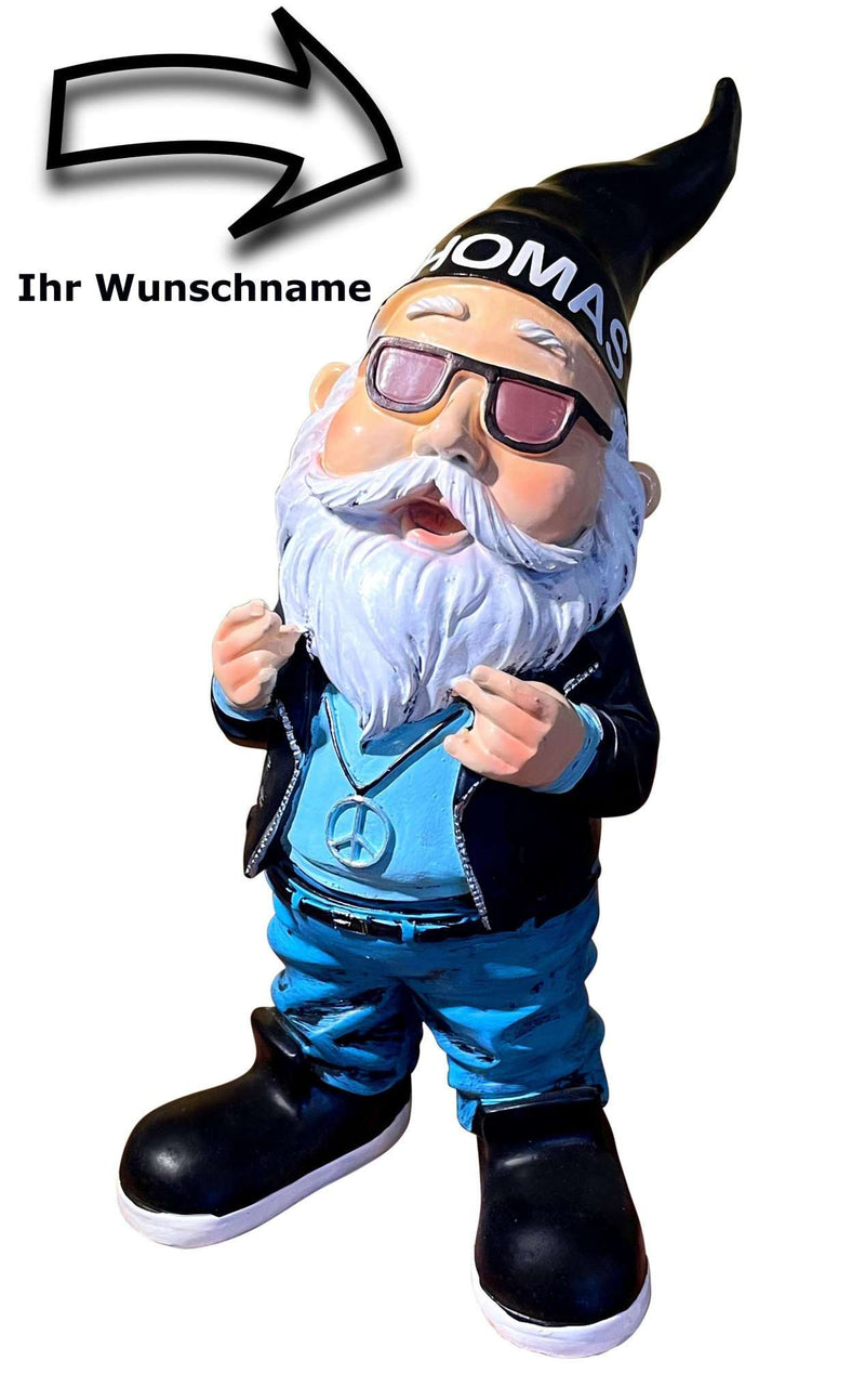 Gartenzwerg Wunschname personalisierbar Namensgeschenk wetterfest Dekofigur SEWAS spaßgeschenk gartenfigur-wunschname