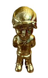 Dekofigur Actionfigur Gartenfigur Pac Hip Hop Legende Gold Staute