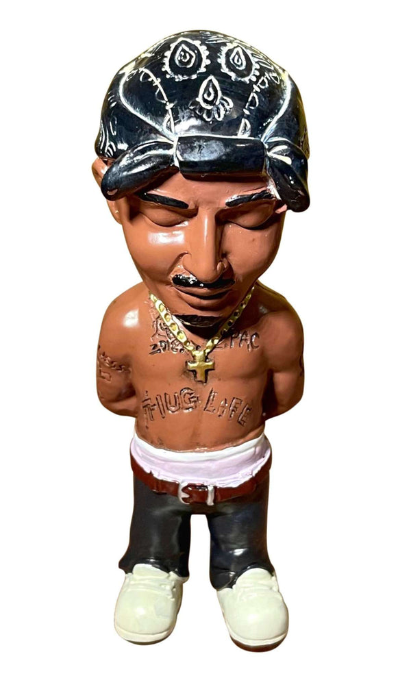 Dekofigur Actionfigur gartenfigur statue Pac Hip Hop Legende Schwarz Bandana