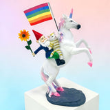 Gartenzwerg Einhorn Regenbogen Blume 25 cm wetterfest SEWAS gartenfigur dekofigur pride 