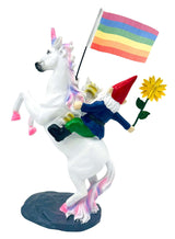 Gartenzwerg Einhorn Regenbogen Blume 25 cm wetterfest SEWAS