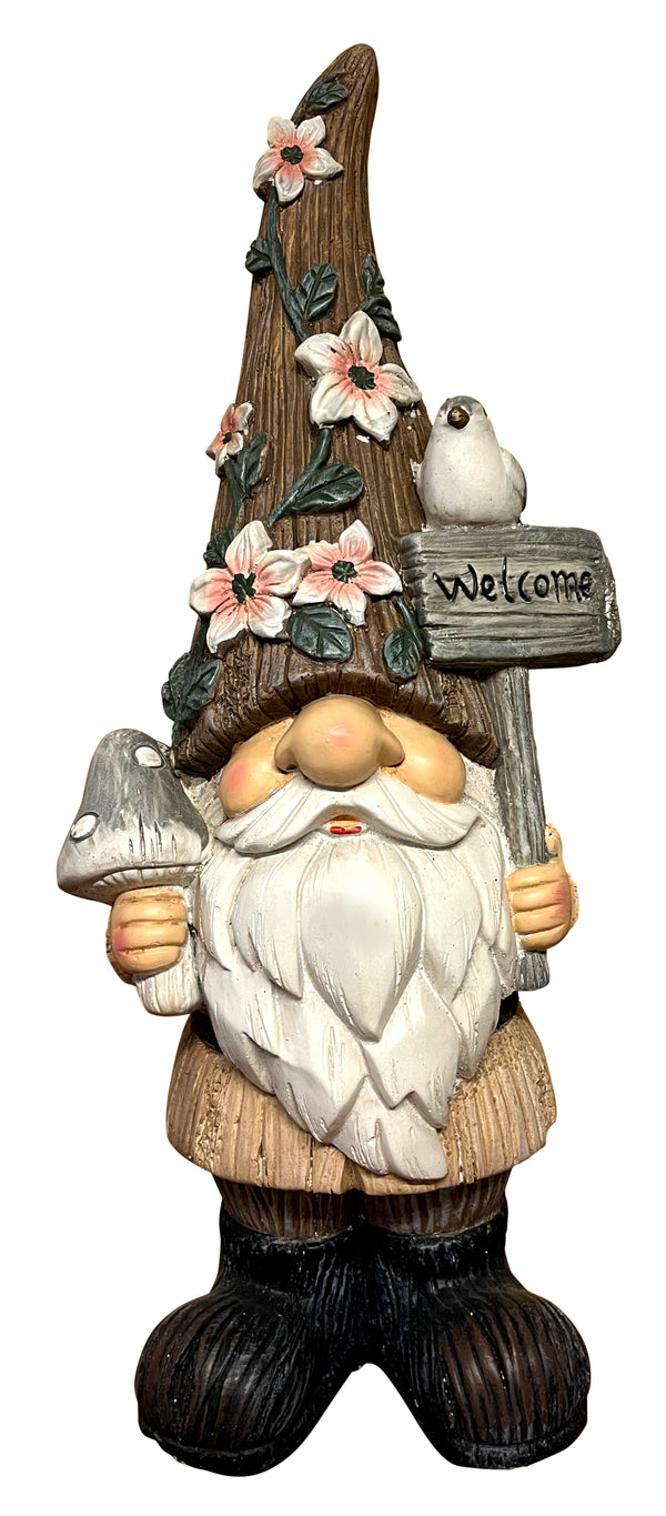 Gartenzwerg Wichtel 60cm groß Willkommensschild Welcome Gruße Big Size Gnome SEWAS