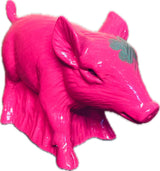 gartenfigur dekofigur glücksschwein pink kleeblatt glücksbringer 