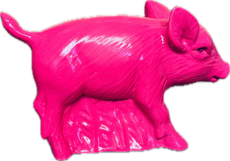 gartenfigur dekofigur glücksschwein pink kleeblatt glücksbringer 