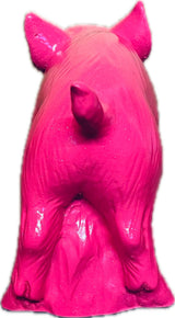 gartenfigur dekofigur glücksschwein pink kleeblatt glücksbringer 