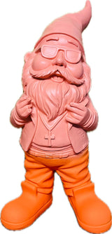 Gartenzwerg neon-orange Peach gartenfigur wetterfest Dekofigur SEWAS