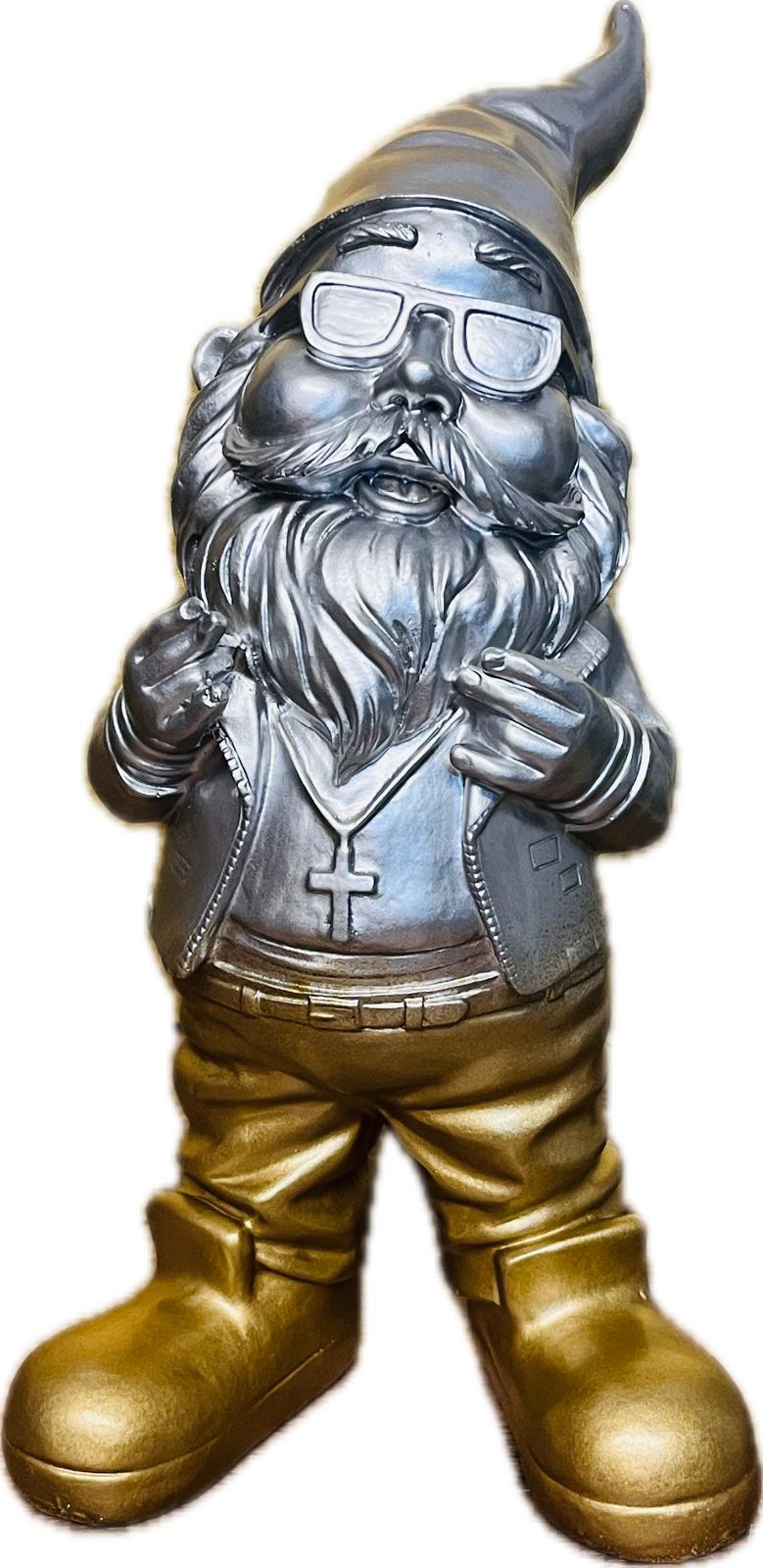 gartenzwerg gold-silber gold silber gartenfigur wichtel zwerg geschenkidee