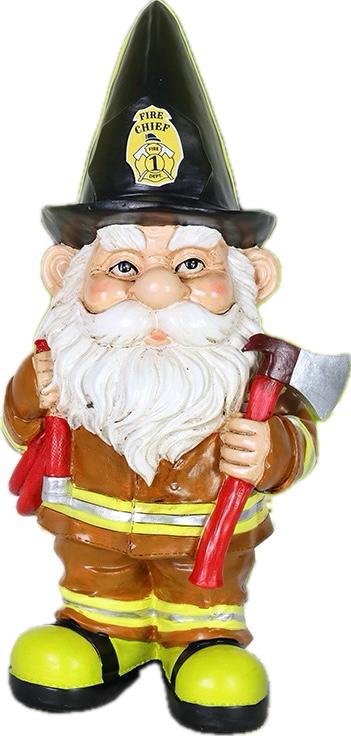 gartenzwerg feuerwehrmann firefighter brandmeister figur deko geschenk