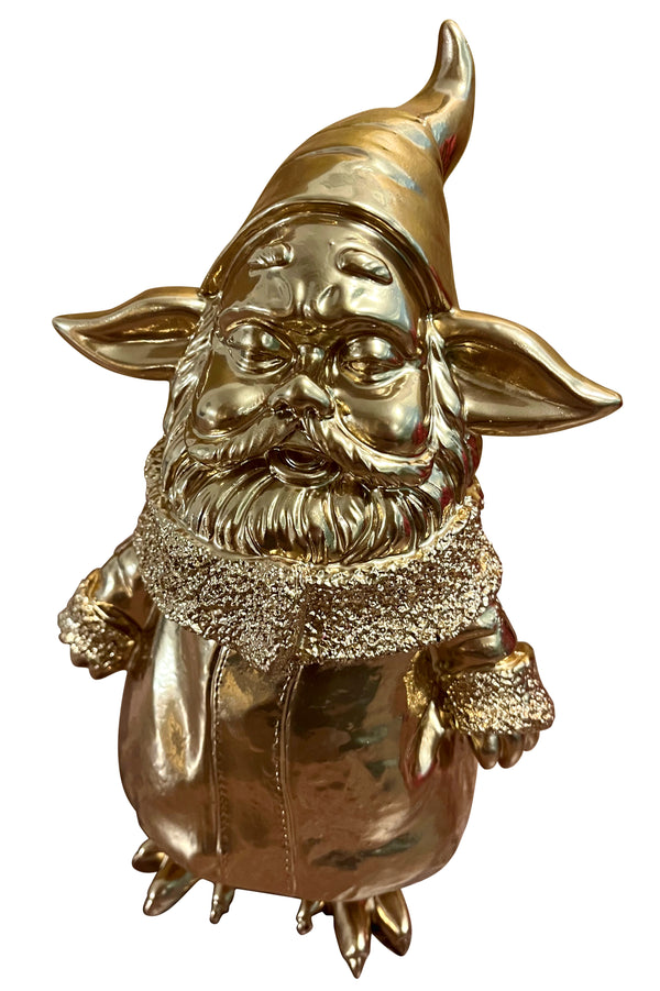 Gartenzwerg Dekofigur Meister Yoka Jedi Gold Chrome gartenfigur