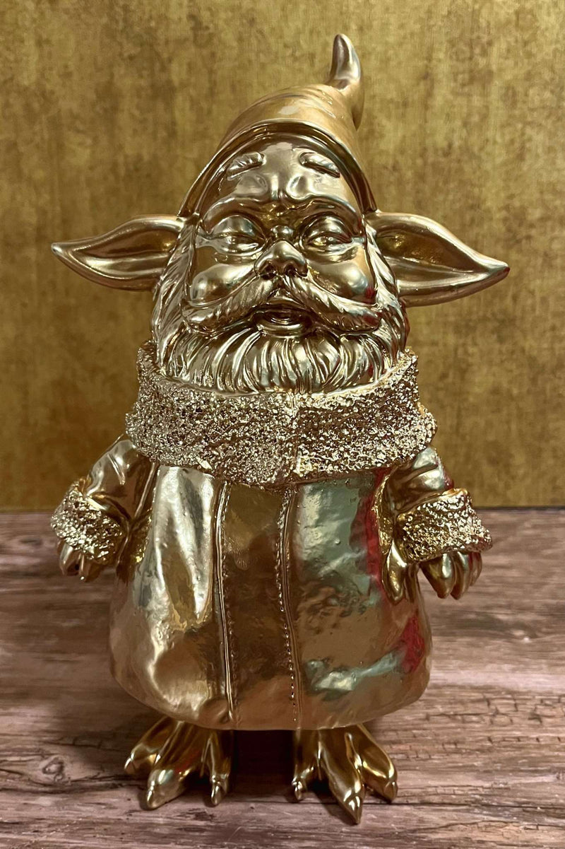 Gartenzwerg Dekofigur Meister Yoka Jedi Gold Chrome gartenfigur