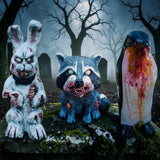 Wirklich gruselige Horror Deko-Tiere - außergewöhnliche Gartenfiguren aus Kunstharz - Spaßgeschenk - Perfekte Deko für Party oder Halloween
