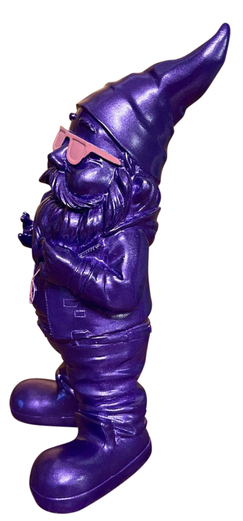 gartenzwerg gartenfigur rocker lustiger-zwerg dark-purple lila rosa sewas