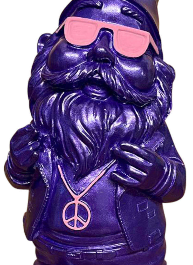 gartenzwerg gartenfigur rocker lustiger-zwerg dark-purple lila rosa sewas